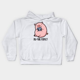 Pig-ture Perfect Cute Photography Pig Pun Kids Hoodie